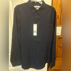 Calvin Klein navy button down dress shirt